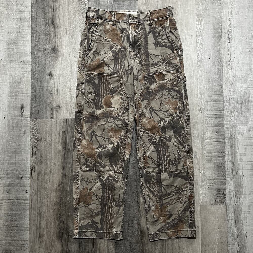 Hollister Baggy Camo Double Knee Carpenter Pants Woodland Skater Mens 29x30